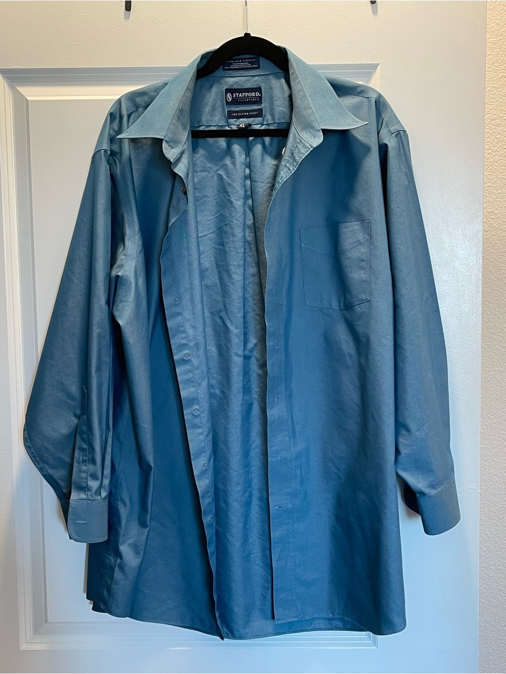 Stafford Essential Light Blue Blazer Shirt-Size 18 34/35